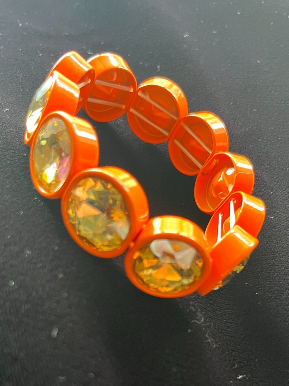 Plunder Crystal Gem Stretch bracelet in Orange